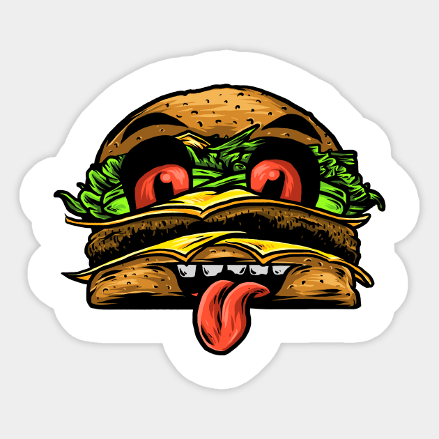 MONSTER BURGER KING Sticker by TENSTUDIOART